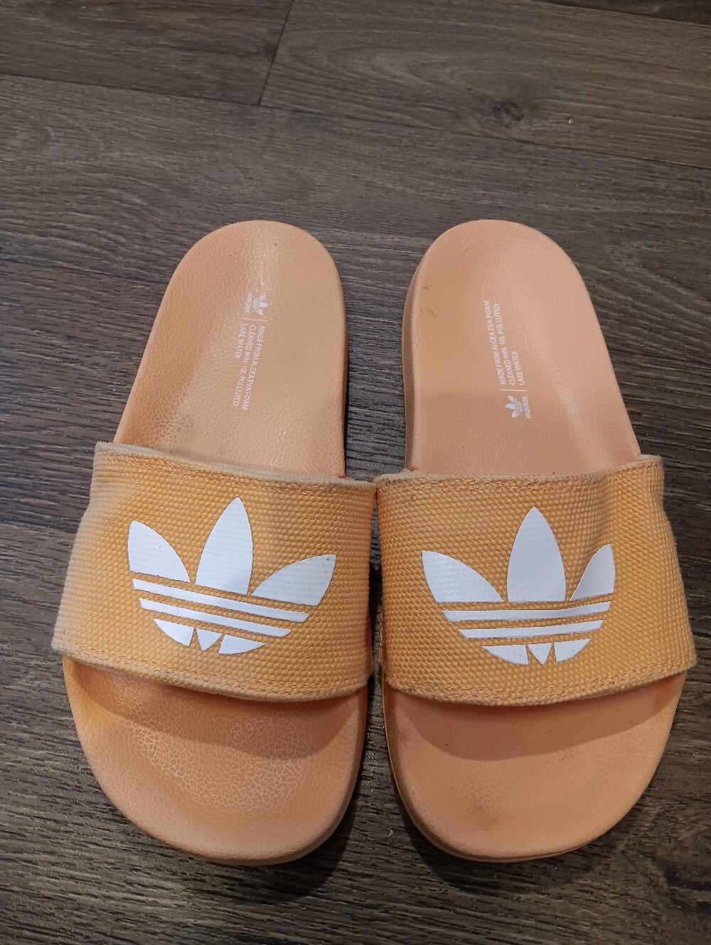 Adidas Orange Trefoil Slide Sandals